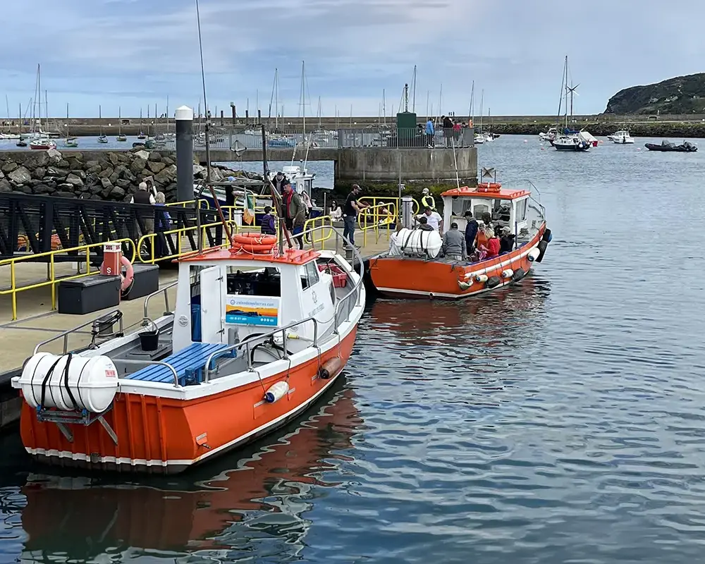 Ireland's Eye Ferries docked in Howth Harbour, Dublin.