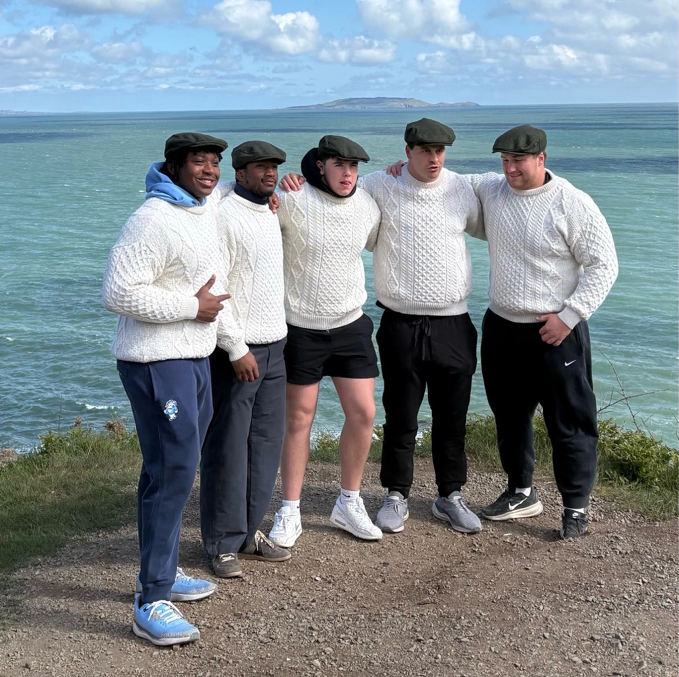 UNC players in Balscadden wearing Aran sweaters