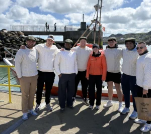 UNC Players with skipper Maggi from Ireland's Eye Ferries